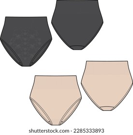 Women's sculpting brief fashion vector sketch, Apparel template