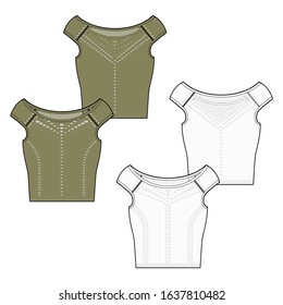 Women's Seamless Crop Top template