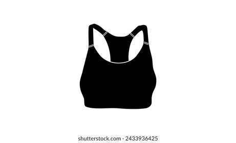 Women's Seamless Sports Bra, black isolated silhouette