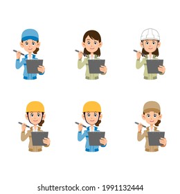 Women's set of work clothes to fill out the form