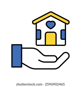 Women's shelter vector filled outline icon. EPS 10 file