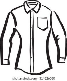 Women's shirt, hand drawn - vector Illustration