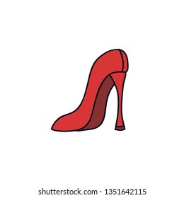 women's shoe doodle icon