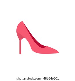 Womens shoe icon in flat style isolated on white background. Wear symbol vector illustration