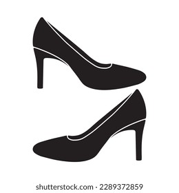 Icono de zapato de mujer aisló ilustración vectorial en un fondo blanco.