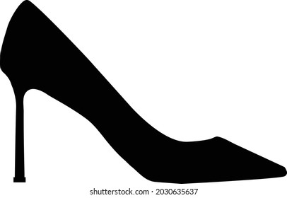 Women's shoe icon on white background. Women's high-heeled shoes sign. shoe symbol. flat style.
