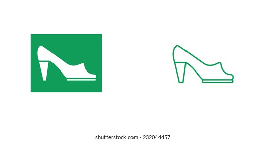 Women's shoe icon. Vector icon