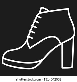 Women's shoe outlined icon in dark background