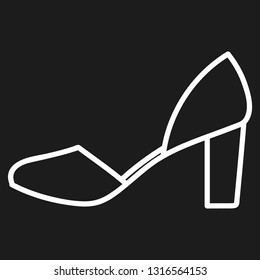 Women's shoe outlined icon in dark background