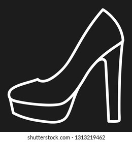 Women's shoe outlined icon on dark background