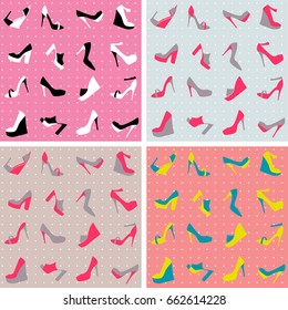 Women's shoes background set