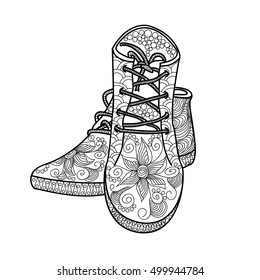 Coloring Page Shoes Hd Stock Images Shutterstock