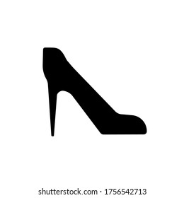 Women's shoes black icon on white background