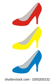 women's shoes, colorful vector icon, advertising illustration