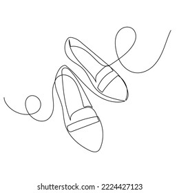 women's shoes continuous line drawing  vector