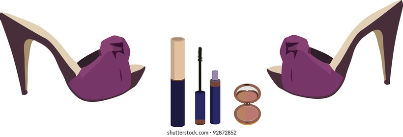 women's shoes with cosmetics