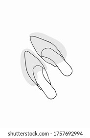 women's shoes drawn with a simple line