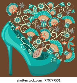 Women's shoes with flowers