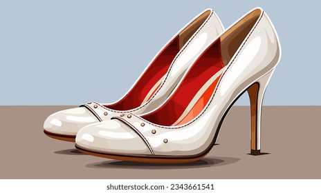 Women's shoes with heels on a white background Vector drawing