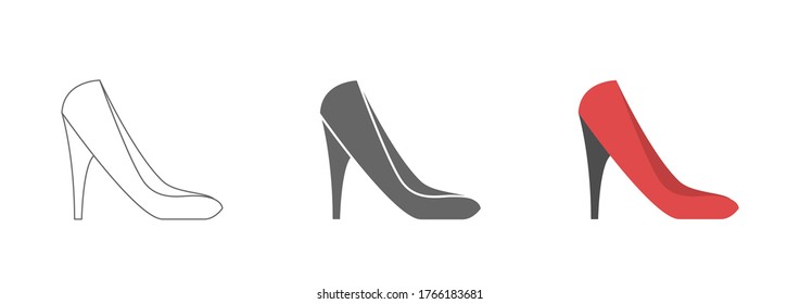 Women's shoes with high heels. Graphics. Image for store, company, business logo
