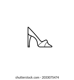 Women's shoes. Icon for the online store of clothing and footwear. Line art. Vector stock illustration