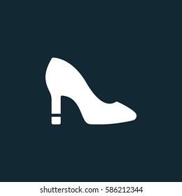 Women's Shoes icon vector, filled flat sign, solid white pictogram. Symbol, logo illustration