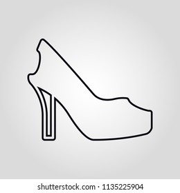 Womens shoes isolated linear flat vector icon