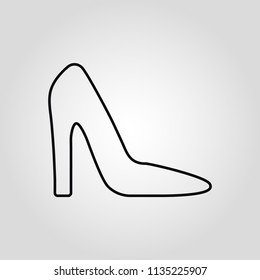 Womens shoes isolated linear flat vector icon