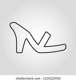 Womens shoes isolated linear flat vector icon