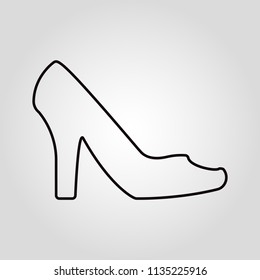 Womens shoes isolated linear flat vector icon