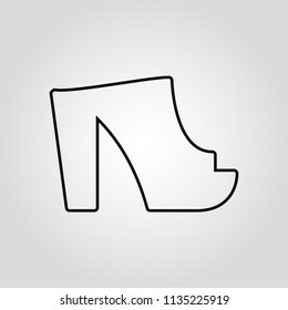 Womens shoes isolated linear flat vector icon