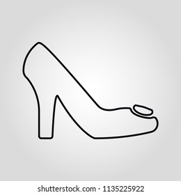 Womens shoes isolated linear flat vector icon
