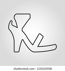 Womens shoes isolated linear flat vector icon