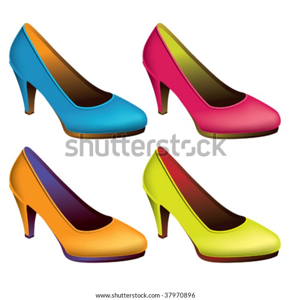 Womens Shoes Isolated On White Vector Stock Vector (royalty Free 