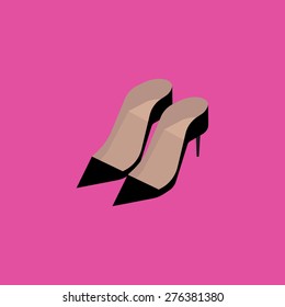 Women's shoes. Isometric icon. Vector image.