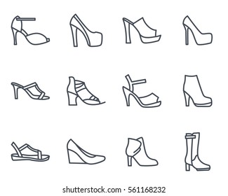 Womens Shoes Line Icon