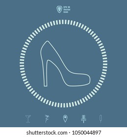 women's shoes Line vector icon. Flat design style