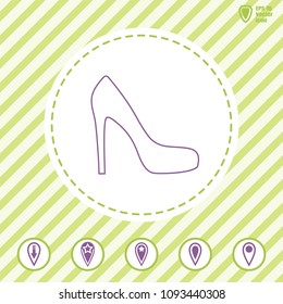 women's shoes line vector icon. Flat design style