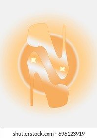 Women's shoes for logo.