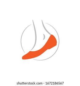 Women's shoes logo design vector template. BeautIful shoes logo illustration.
