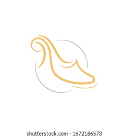 Women's shoes logo design vector template. BeautIful shoes logo illustration.