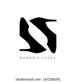 Logo-Design-Vektorillustration für Frauenschuhe BeautIful Schuhe Logo Illustration.