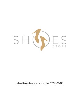 Plantilla vectorial de diseño del logo de zapatos para mujeres. Ilustración del logo de BeautIful zapatos.