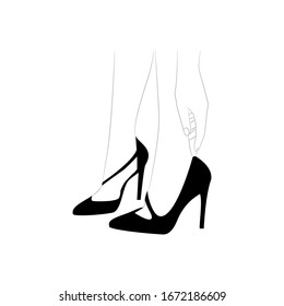 Women's shoes logo design vector template. BeautIful shoes logo illustration.