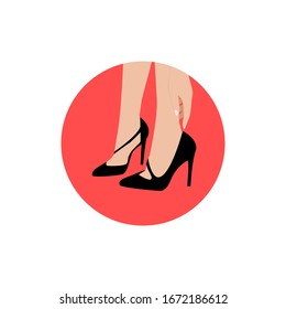 Logo-Design-Vektorillustration für Frauenschuhe BeautIful Schuhe Logo Illustration.