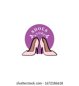 Women's shoes logo design vector template. BeautIful shoes logo illustration.