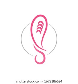 Plantilla vectorial de diseño del logo de zapatos para mujeres. Ilustración del logo de BeautIful zapatos.