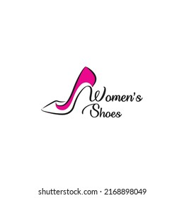 Women's shoes logo design vector template.