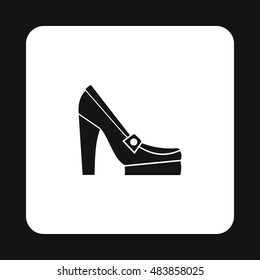 Womens shoes on platform icon in simple style isolated on white background. Wear symbol vector illustration