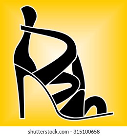 women's shoes on a yellow background